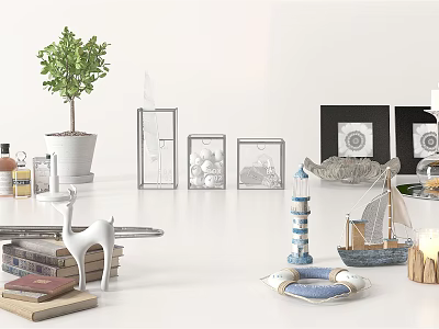 Modern ornaments combination decorations 3d model