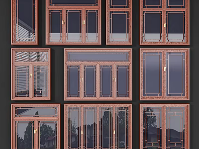 Exquisite Carved Windows With Intricate Patterns And Unique Designs For Interior Decor 3d model