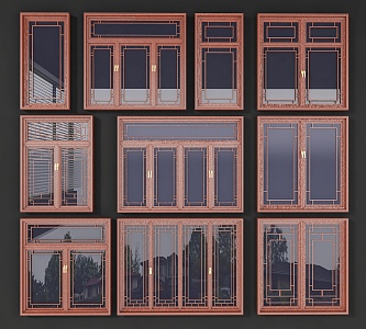 Lattice Window Hollow Lattice Carved Window Partition Antique Window Hollow Window 3d model