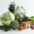 Healthy Fresh Colorful Assorted Vegetables Including Cabbage Cauliflower Broccoli Tomatoes and Carrots