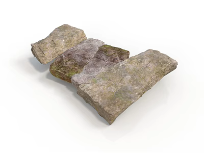 Natural Stone and Wood Materials with Rustic Textured Surfaces for Decorative Use 3d model