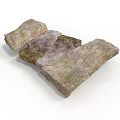 Natural Stone and Wood Materials with Rustic Textured Surfaces for Decorative Use 3d model
