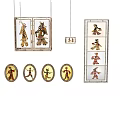 Traditional Shadow Puppet Themed Lighting Combinations with Framed Designs Pendant Light and Circular Fixtures