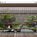 Japanese Zen Garden With Stone Rocks Pine Trees Moss And Lotus Pond