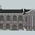 Christian Church Architecture With Cross Steeple Arched Windows And Brick Design