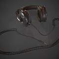 Black Over Ear Headphones With Coiled Cable For High Quality Audio Experience