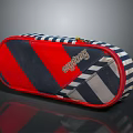 Eyebag Stylish Fabric Pencil Pouch With Red Blue Gray Striped Design