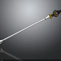 Modern Spear Weapon With White Shaft Black Yellow Accents And Red Circular Element