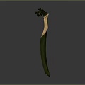 Unique Green Blade Decorative Weapon With Ornate Hilt And Elegant Design