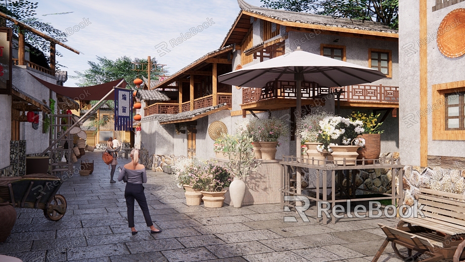 Modern Rural Commercial Street Tourist Town Rural Residence Renovation New Rural Construction Style Renovation model