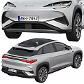 Silver Modern SUV Car With Sleek Exterior Design Front And Rear Views
