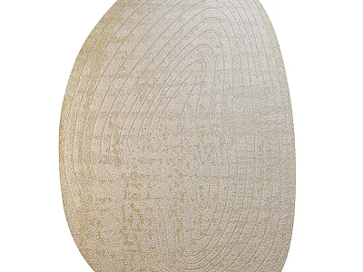 Beige Textured Square Carpet With Wavy Lines For Modern Interior Design 3d model