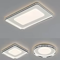 Modern Square and Round LED Ceiling Light with Sleek Minimalist Design 3d model