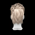 Game Movie Character White Head Model With Blonde Short Hair And Black Background