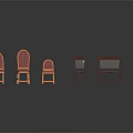 Various Styles Accent Chairs with Wooden Fabric in Pink Gray Brown Tones on Dark Background