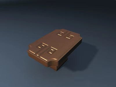 Brown Square Shaped Handle with Textured Surface and Groove Design for Furniture 3d model