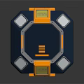 Yellow And Navy Blue Cubical Industrial Device Featuring Display Screen Metal Rod And Gauge