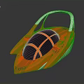Futuristic Orange Streamlined Spacecraft Design With Transparent Cockpit For Aerospace Exploration