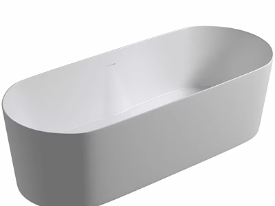 Modern White Freestanding Bathtub In Sleek Oval Shape For Bathroom Interior 3d model