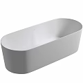 Modern White Freestanding Bathtub In Sleek Oval Shape For Bathroom Interior