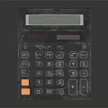 Black Desktop Electronic Calculator With Digital Display And Tactile Keypad Buttons 3d model