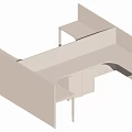 Cubicle Office Desk With Multiple Work Surfaces Divider Panels And Storage Drawers