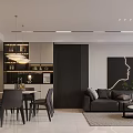 Modern Living Dining Room Interior Design With Sofa Dining Table And Pendant Lighting