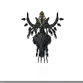 Complex Sci Fi Mechanical Device With Multiple Arms Spikes And Golden Decorative Structure 3d model