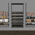 Modern Metal Storage Shelving Units With Multi Tiered Design And Organized Boxes Jars Bottles