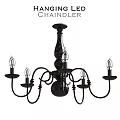 Elegant Black Classic Chandelier With Multiple Arms And Candle Style Bulbs