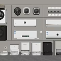 Sweeping robot modern sweeping robot washing machine wall-mounted washing machine air conditioner mobile socket 3d model
