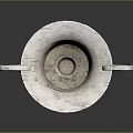 Silver Household Vessel With Double Ring Handles And Base Stand Design