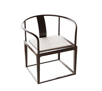 New Chinese Dining Chair Single Chair Leisure Chair 3d model