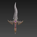 sword bat sword magic sword game weapon cartoon weapon cold weapon game equipment dagger sword snake sword 3d model