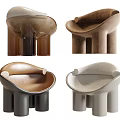 Modern Leisure Chairs With Curved Design Multiple Colors And Cylindrical Legs