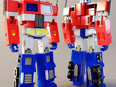 Red White Blue Transformers Robot Toys With Detailed Design And Standing Pose 3d model