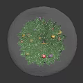 Decorated Christmas Tree With Star On Top Colorful Balls And Snow Base