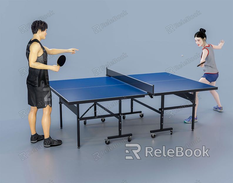 modern double play table tennis sports sports men's and women's singles table tennis players athletes model