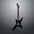 Stylish Black Electric Guitar Unique Modern Shape Music Instrument For Musicians