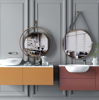 modern sink bathroom cabinet 3d model