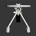 Tactical Machine Gun Weapon Featuring Metal Tripod Stand And Circular Magazine Design