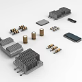 Various Industrial Equipment Components Including Heat Sinks Connectors And Metal Parts