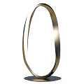 Modern Ring Shaped Table Lamp with Metallic Finish and Circular Base