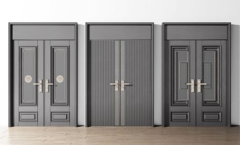 New Chinese-style Double Door Entry Door Double Door Combination 3d model