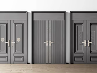 New Chinese-style Double Door Entry Door Double Door Combination 3d model