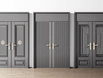 New Chinese-style Double Door Entry Door Double Door Combination 3d model