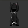 Classic Black Vintage Roadster With Streamlined Body Chrome Details And Retro Headlights