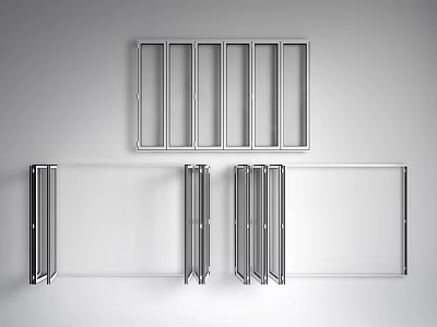 Modern Glass Folding Doors Sliding Design For Interior Room Partition With Aluminum Frame 3d model