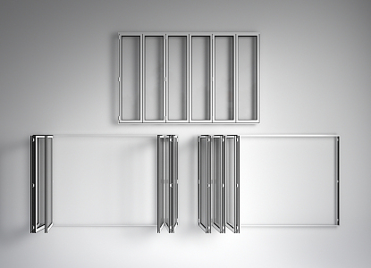 Modern folding door aluminum alloy folding door and window partition door 3d model