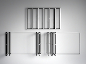 Modern folding door aluminum alloy folding door and window partition door 3d model